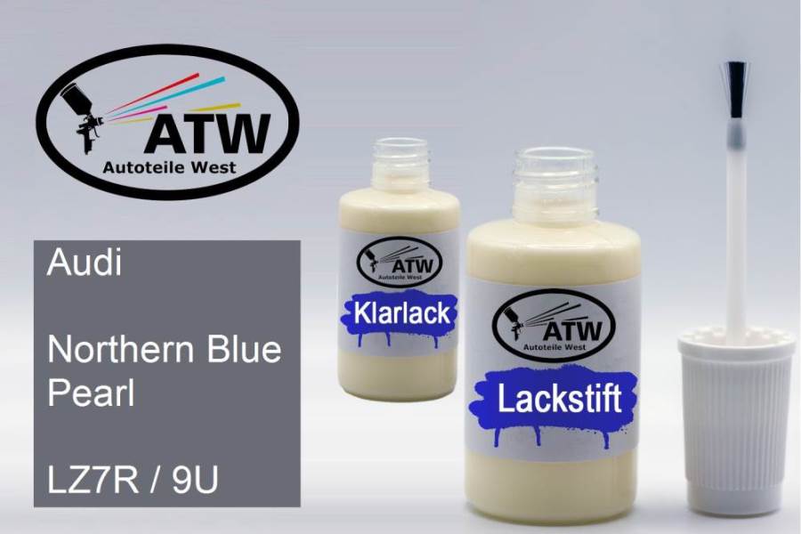 Audi, Northern Blue Pearl, LZ7R / 9U: 20ml Lackstift + 20ml Klarlack - Set, von ATW Autoteile West.